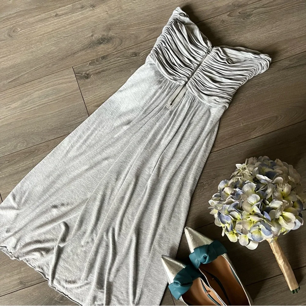 J Crew Cascade Ruffle Raw Hem Strapless Dress 6